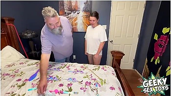 Sub Missus Bound & Spanked by Dom with Geeky Toys