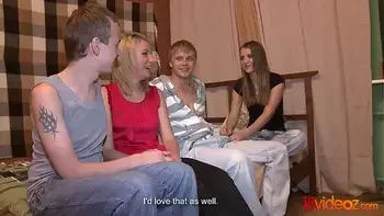 18videoz - Blowjob contest and cross-partner fuck Angela, Maria