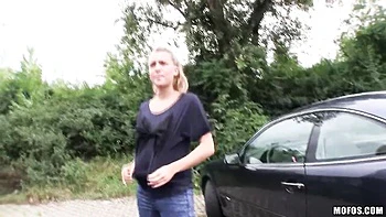 Nasty outdoor sex for money with a long-legged brunette Nikol