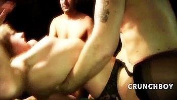 Whore Sexy Big Boob Fucked Bareback By Anal And Cremapied By His Friends Big Cocks 33