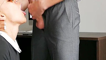 Young Secretary Does Ass-to-pussy In Office & Deepthroats Bosss Dick