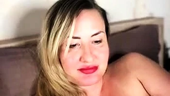 Cute blonde with big boobs solo