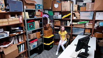 Skinny teen Catarina Petrov rides cock in the store