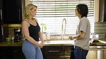 Rachael Cavalli and Elias Cash get down and dirty in the kitchen.
