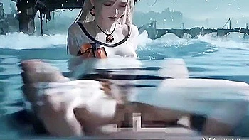 Half-submerged, Fully Taken-she Moans Into The Spray And Doesnt Stop