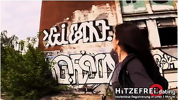 Naughty Outdoor Sex On Abandoned Place With Hot Brunette Babe